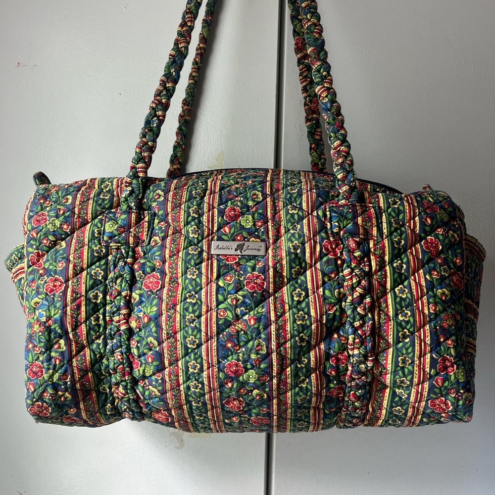 Isabella’s Journey Red and Green Quilted Travel Bag